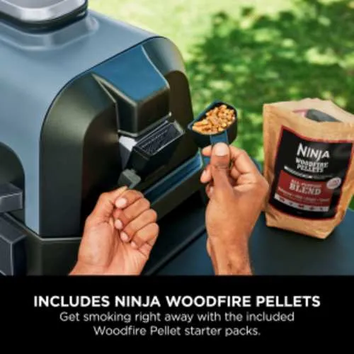Ninja Woodfire Pro Connect XL Outdoor Electric BBQ Grill & Smoker - Black & Blue | OG901UK