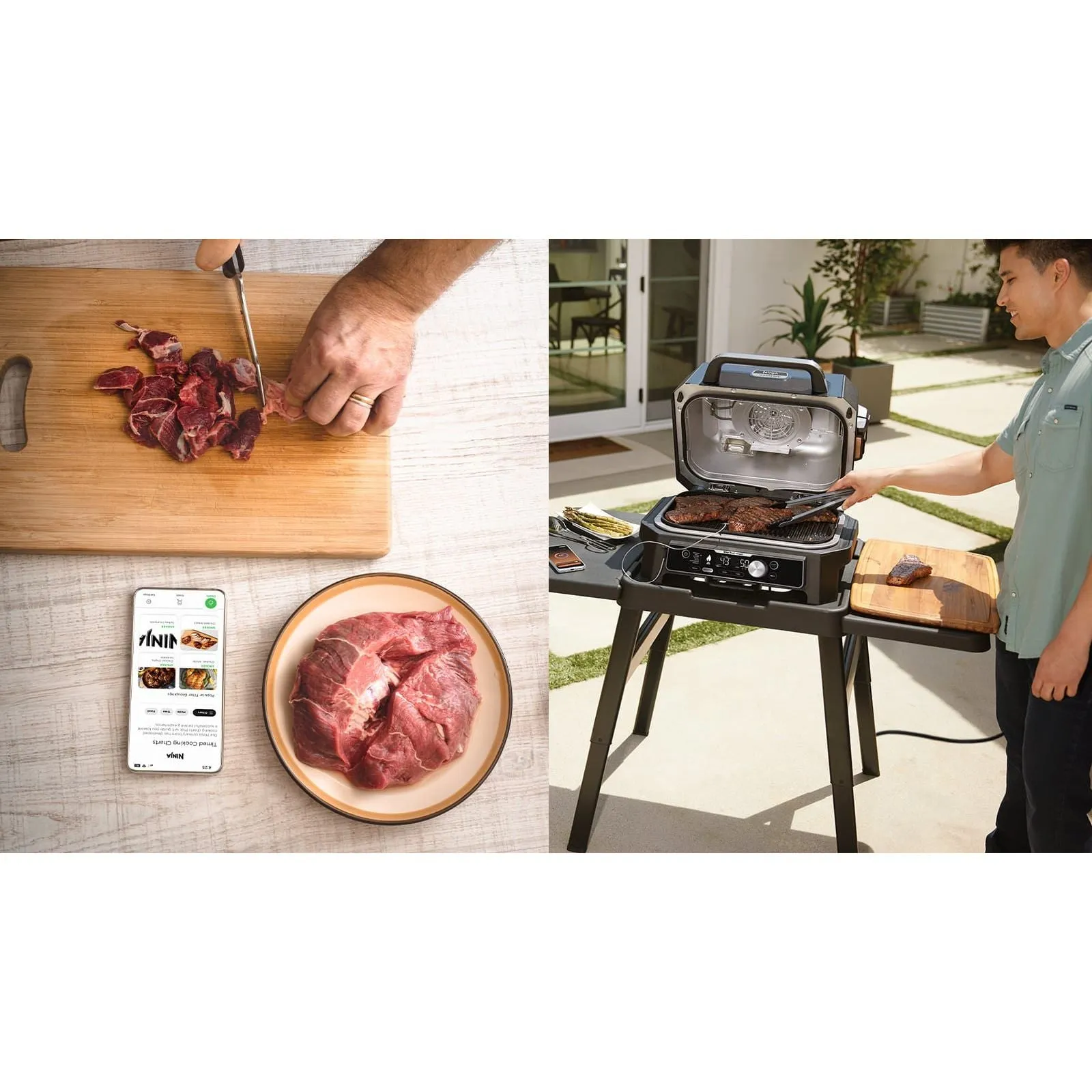 Ninja Woodfire Pro Connect XL Outdoor Electric BBQ Grill & Smoker - Black & Blue | OG901UK