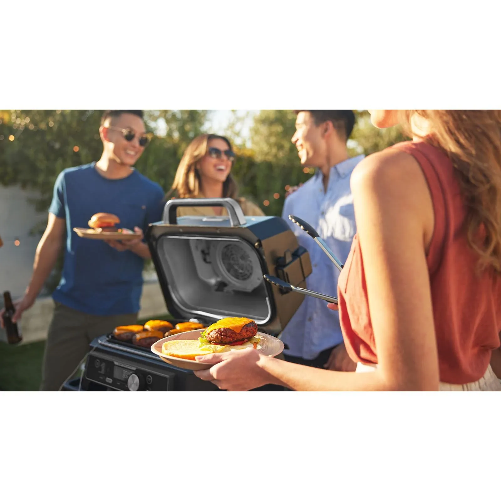 Ninja Woodfire Pro Connect XL Outdoor Electric BBQ Grill & Smoker - Black & Blue | OG901UK
