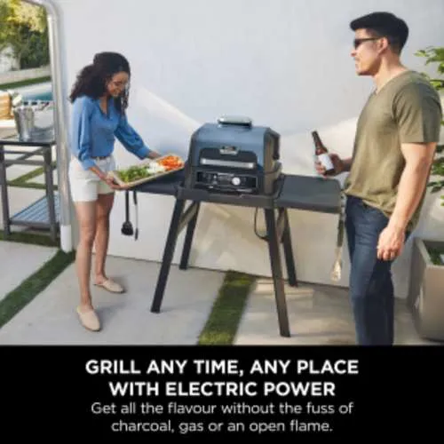 Ninja Woodfire Pro Connect XL Outdoor Electric BBQ Grill & Smoker - Black & Blue | OG901UK