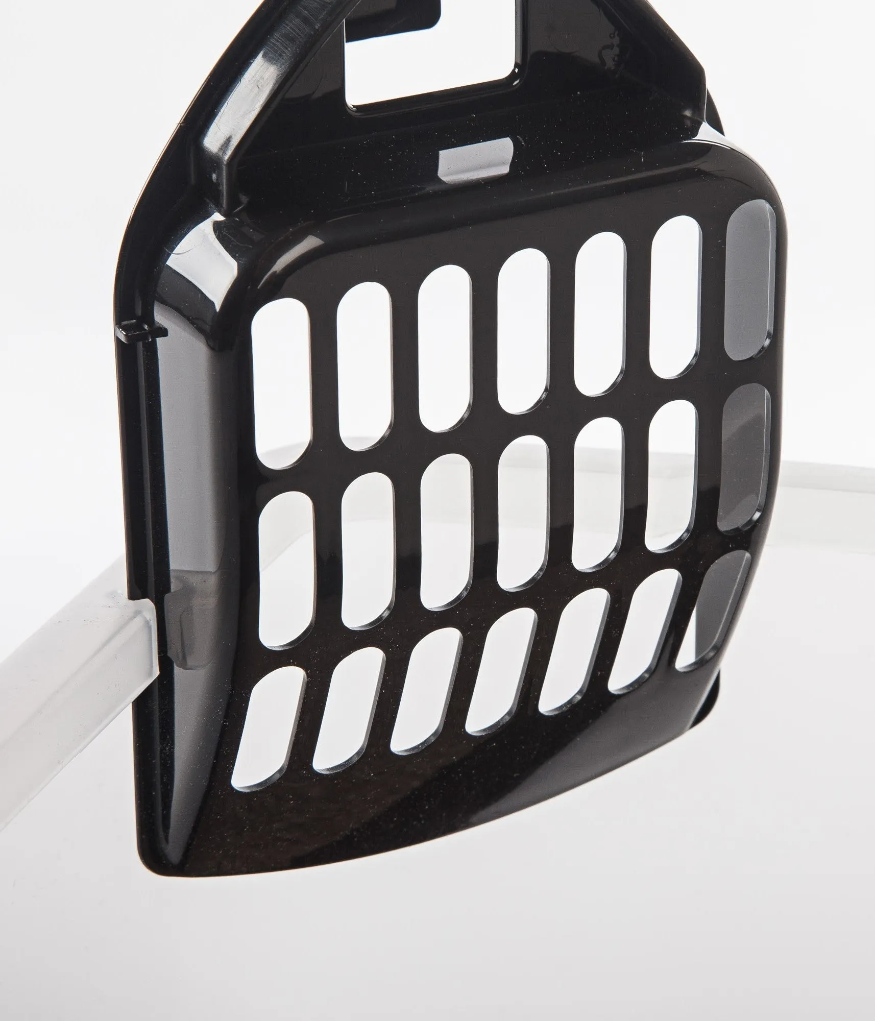 Open-Top Cat Litter Box with Shield and Scoop, Navy