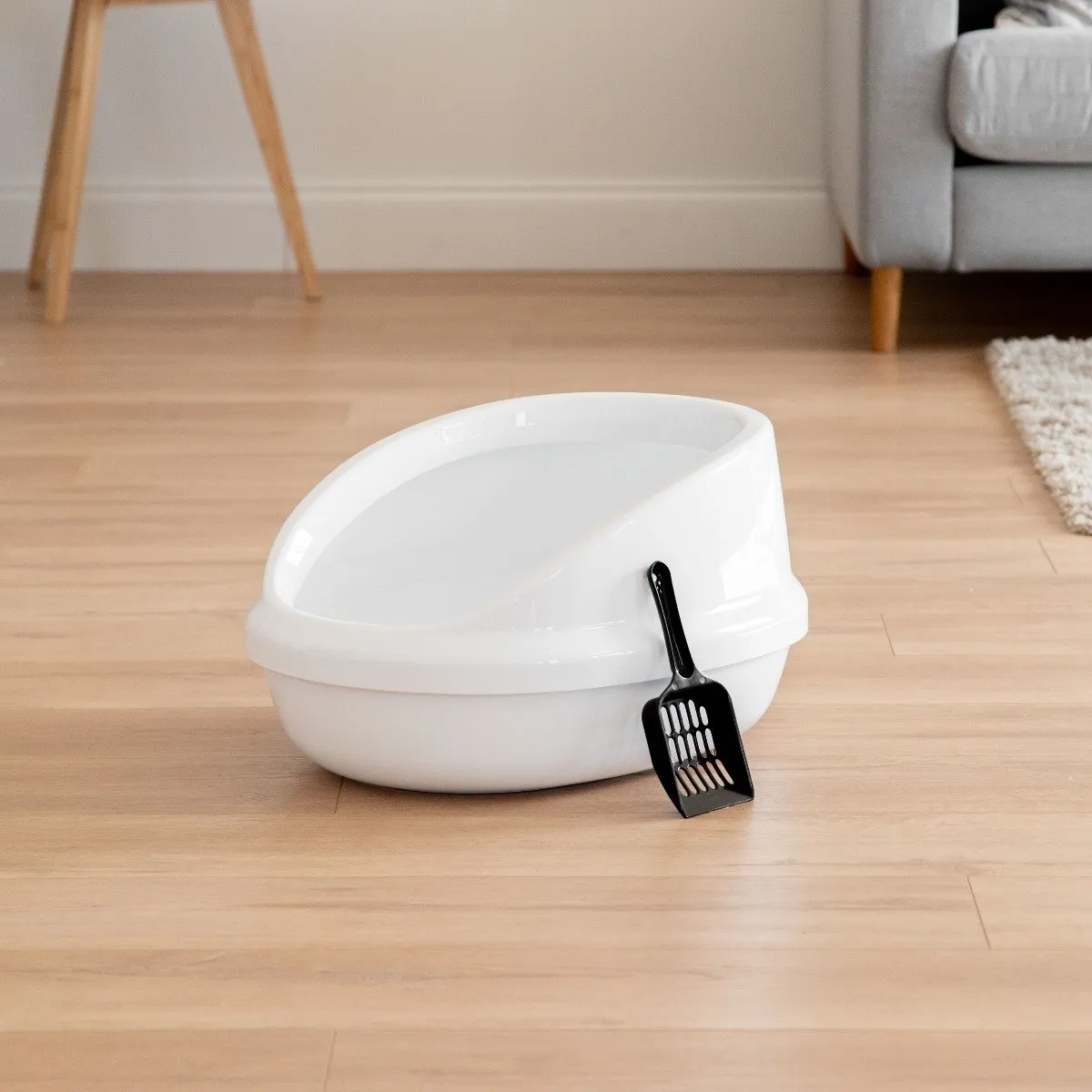 Open-Top Cat Litter Oval Pan