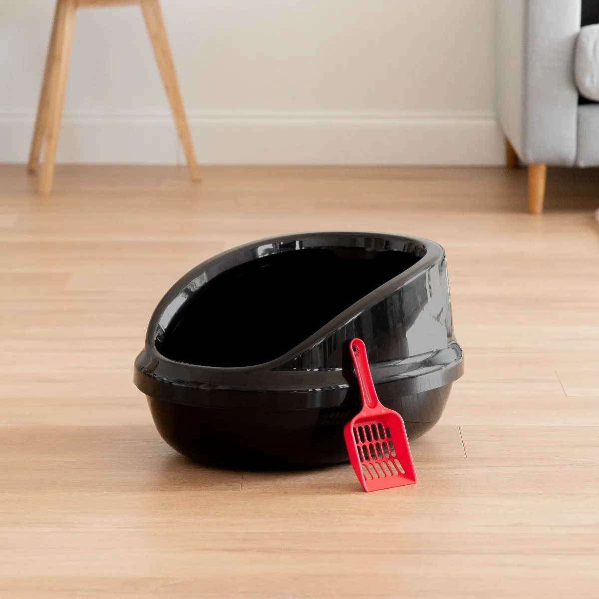 Open-Top Cat Litter Oval Pan