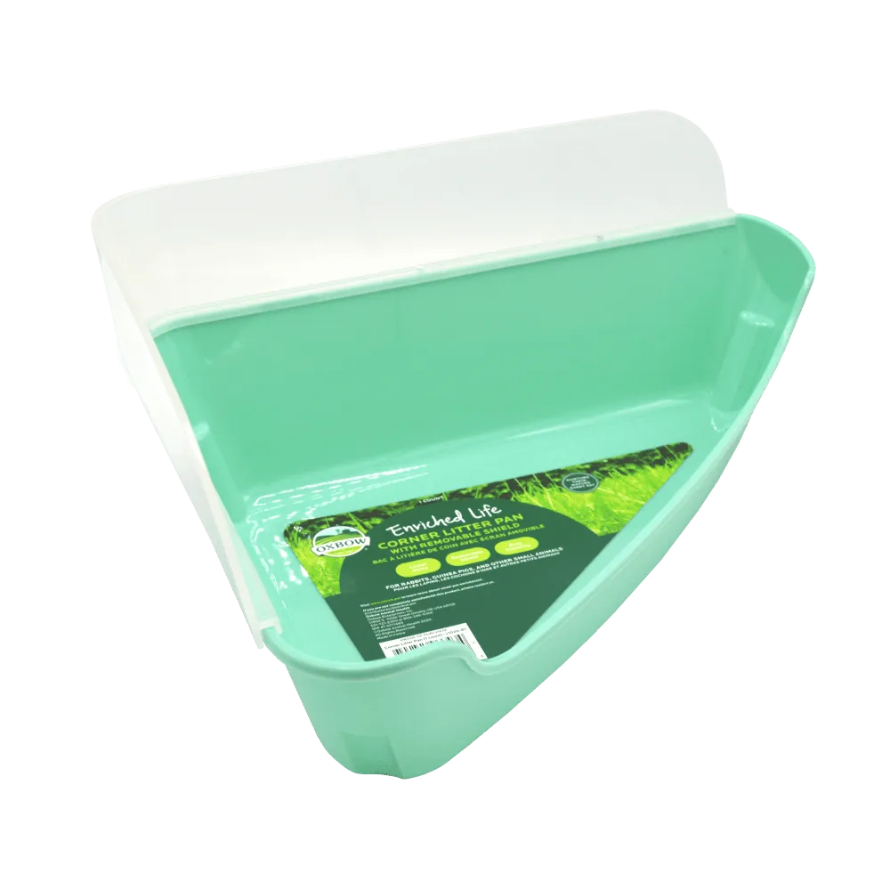 Oxbow Enriched Life - Corner Litter Pan with Removable Shield