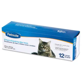 PETMATE - Drawstring Hi Back Litter Pan Liner Large - 12 Liners