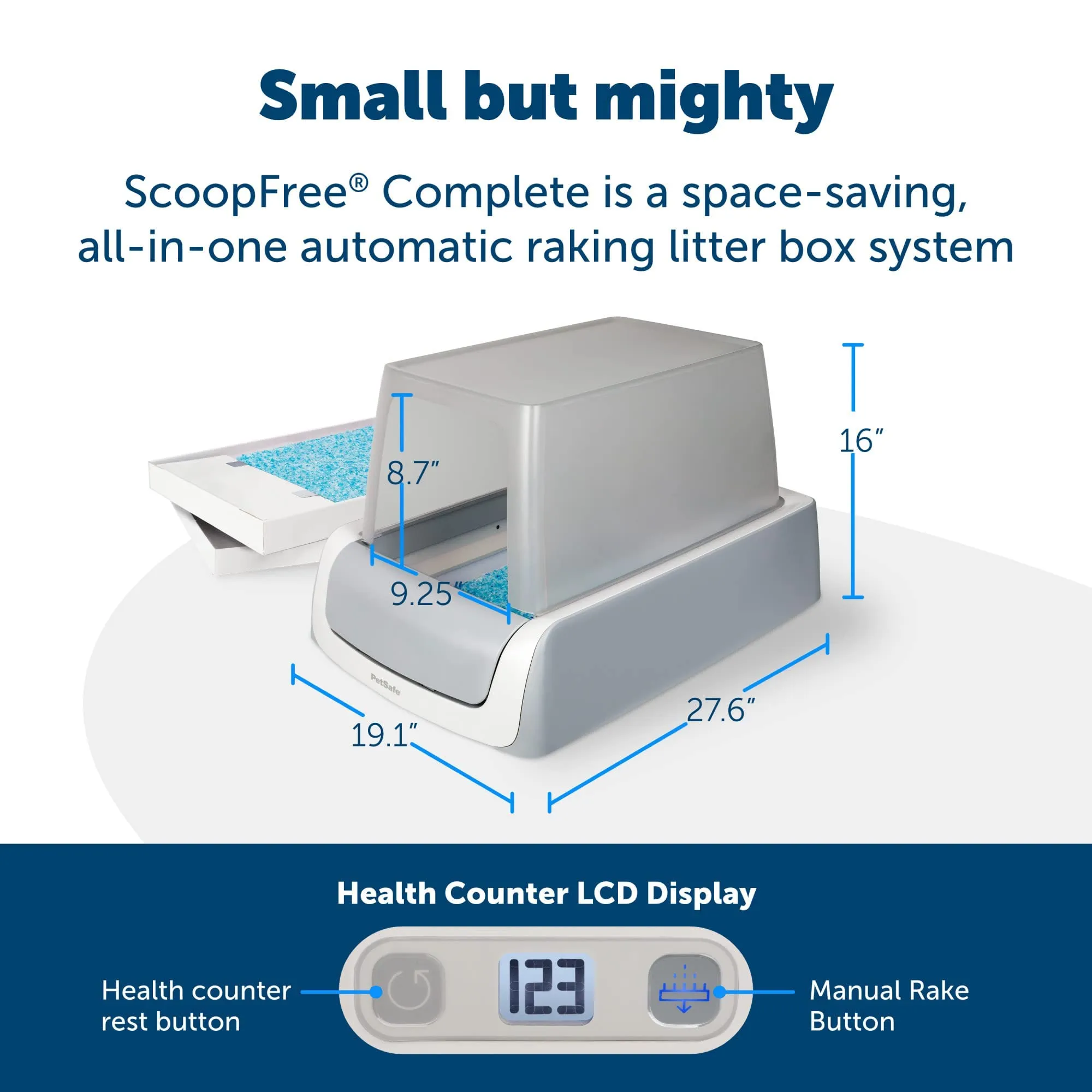 PetSafe Self-Cleaning Cat Litter Box with Hood - Never Scoop, Hands-Free Disposable Crystal Tray, Less Tracking, Better Odor Control