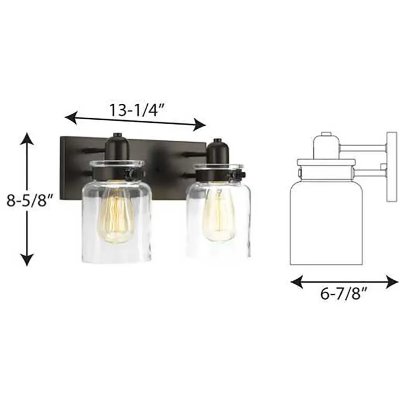 Progress P300046 Calhoun 2-lt 13" Bath Vanity Light