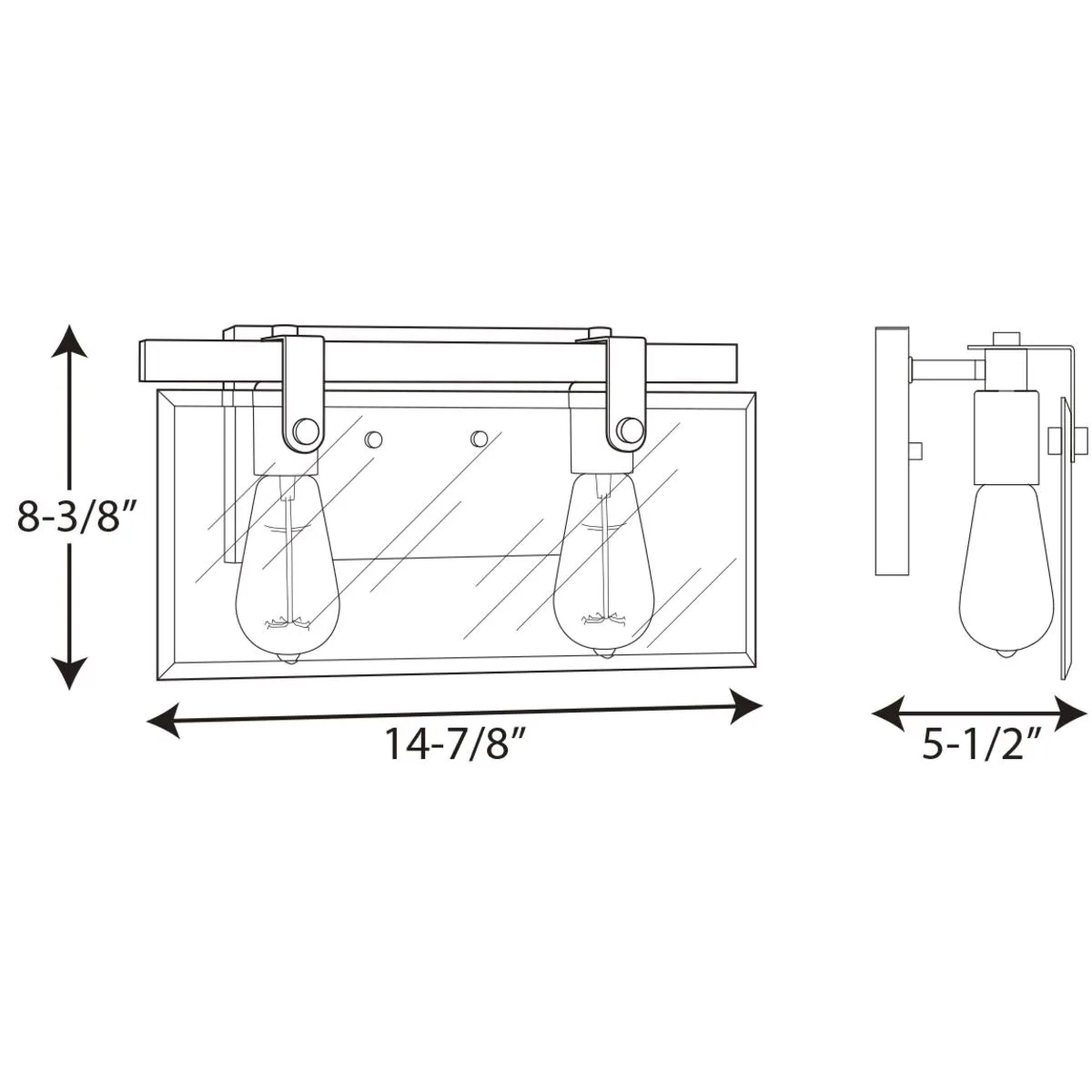Progress P300106 Glayse 2-lt Bath Light