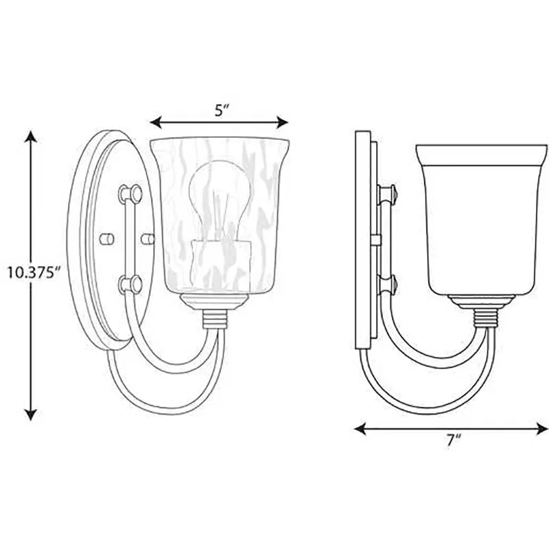 Progress P300253 Bowman 1-lt 10" Tall Bath Vanity Light