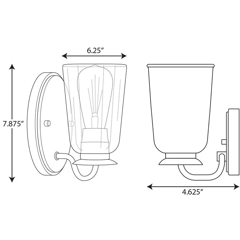 Progress P300261 Durrell 1-lt 8" Tall Bath Vanity Light