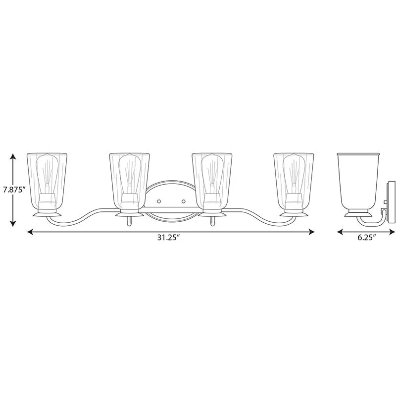 Progress P300264 Durrell 4-lt 31" Bath Vanity Light