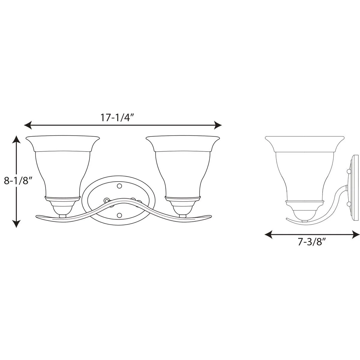Progress P3191 Trinity 2-lt Bath & Vanity