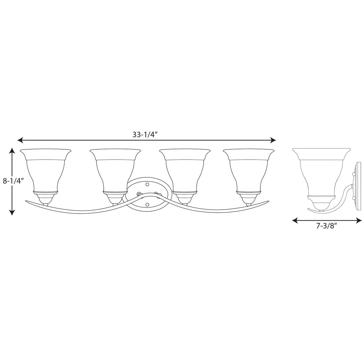 Progress P3193 Trinity 4-lt Bath & Vanity