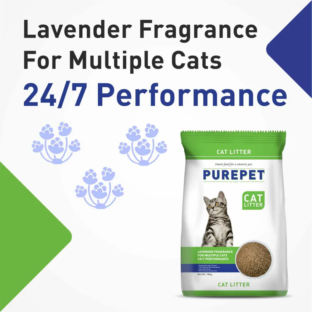 Purepet Lavender Scented Clumping Cat Litter and M Pets Basic Cat Litter Scoop (Red) Combo