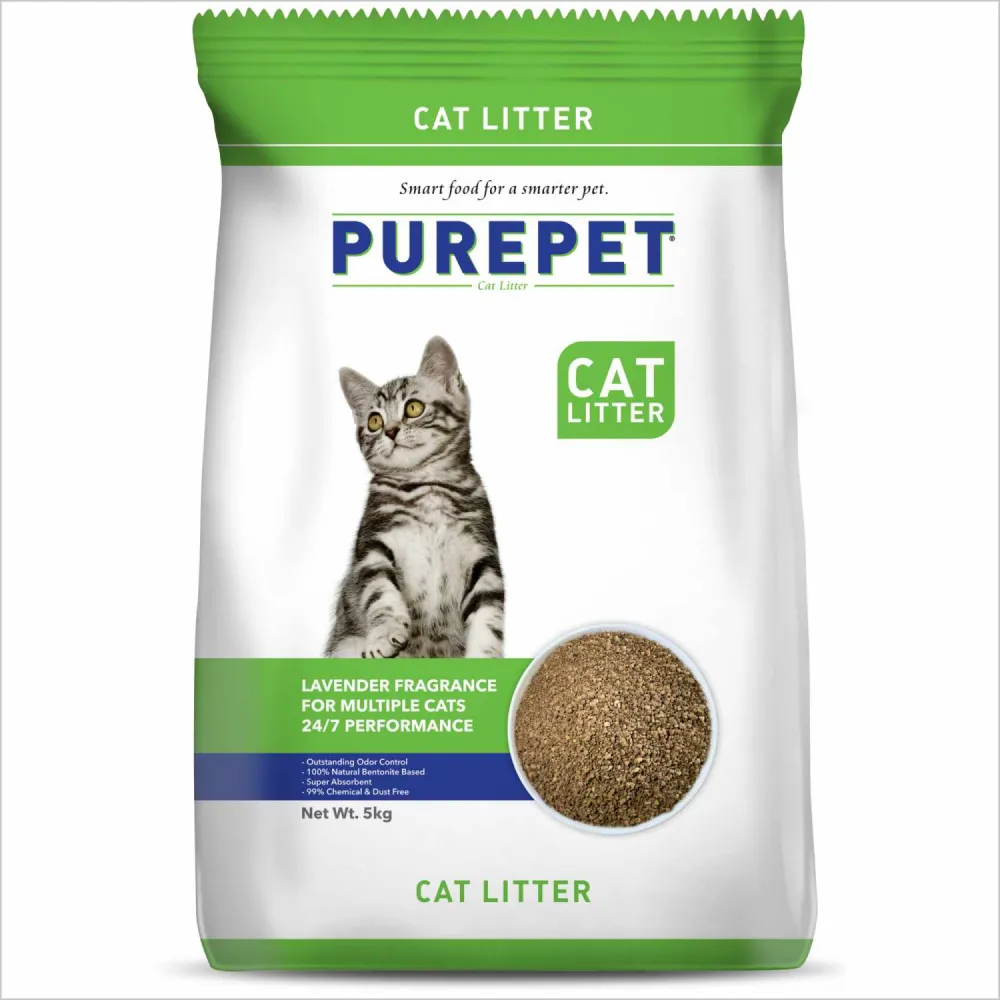 Purepet Lavender Scented Clumping Cat Litter and M Pets Basic Cat Litter Scoop (Red) Combo