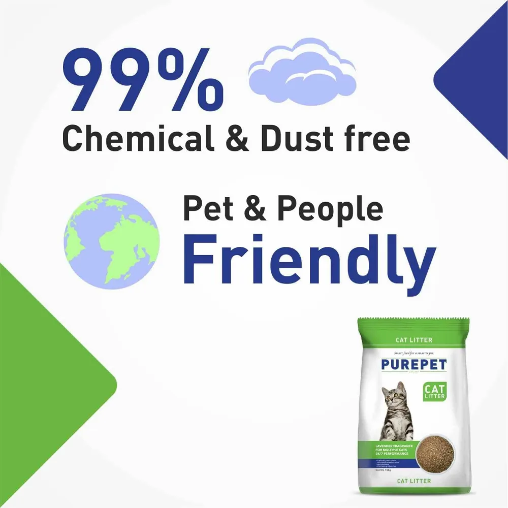 Purepet Lavender Scented Clumping Cat Litter and M Pets Basic Cat Litter Scoop (Red) Combo