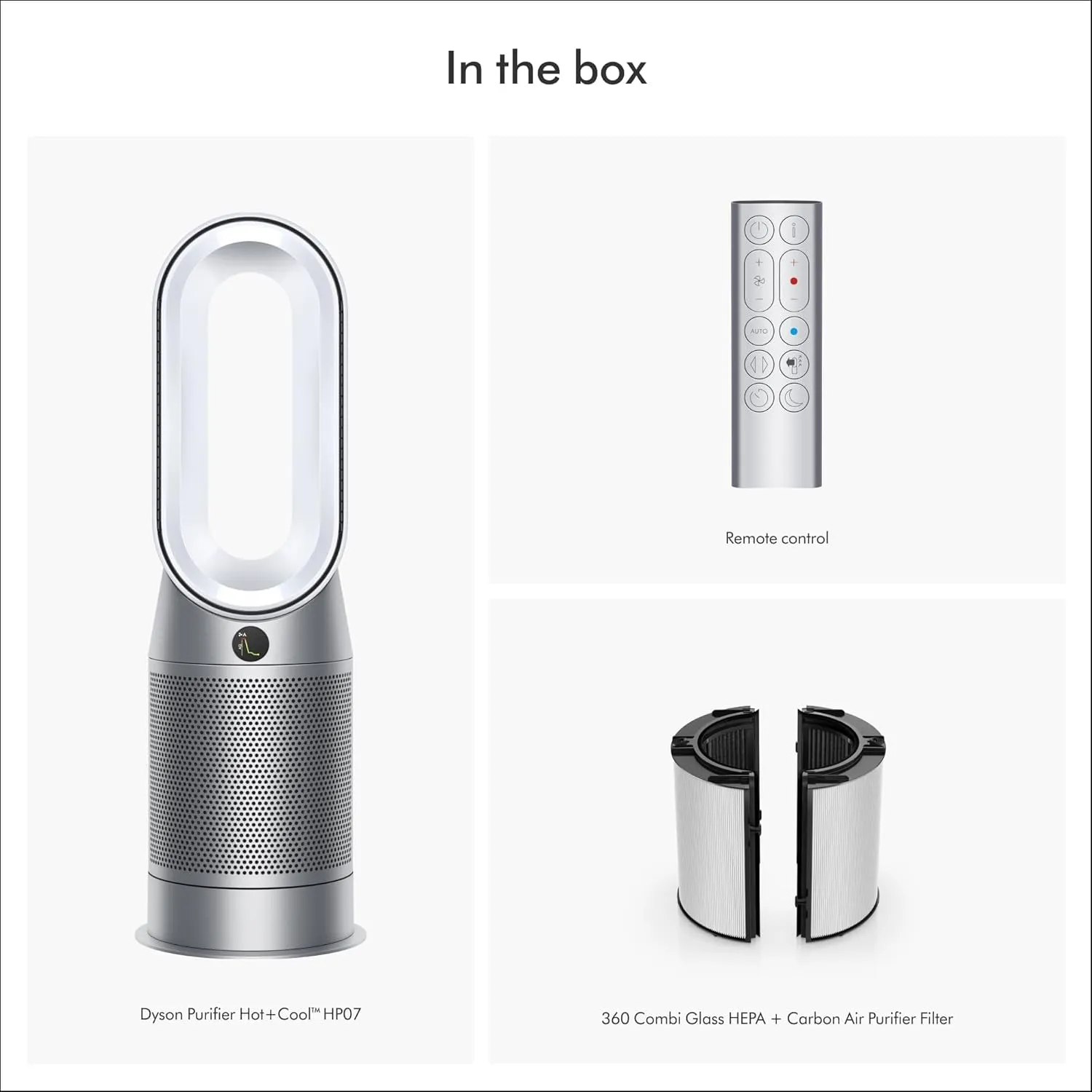 Purifier Hot Cool™ HP07 Air Purifier, Heater, and Fan - White/Silver, Large