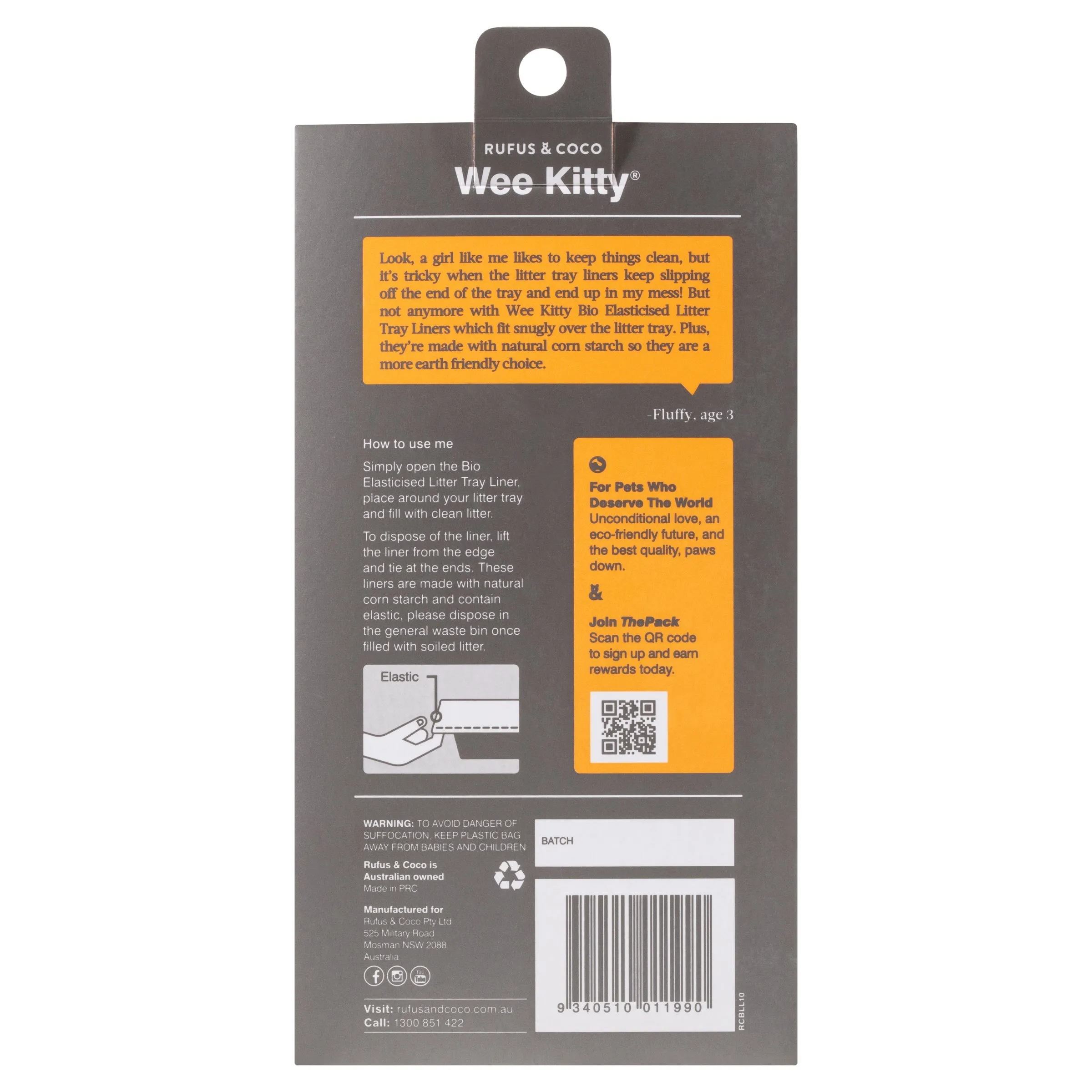 Rufus & Coco Bio Cat Litter Tray Liners Large 10 Pack