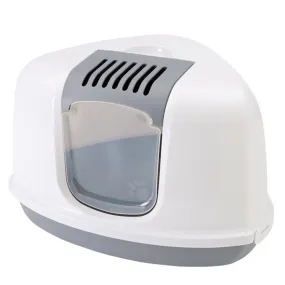 Savic Nestor Corner Toilet Home for Cats (White/Grey)