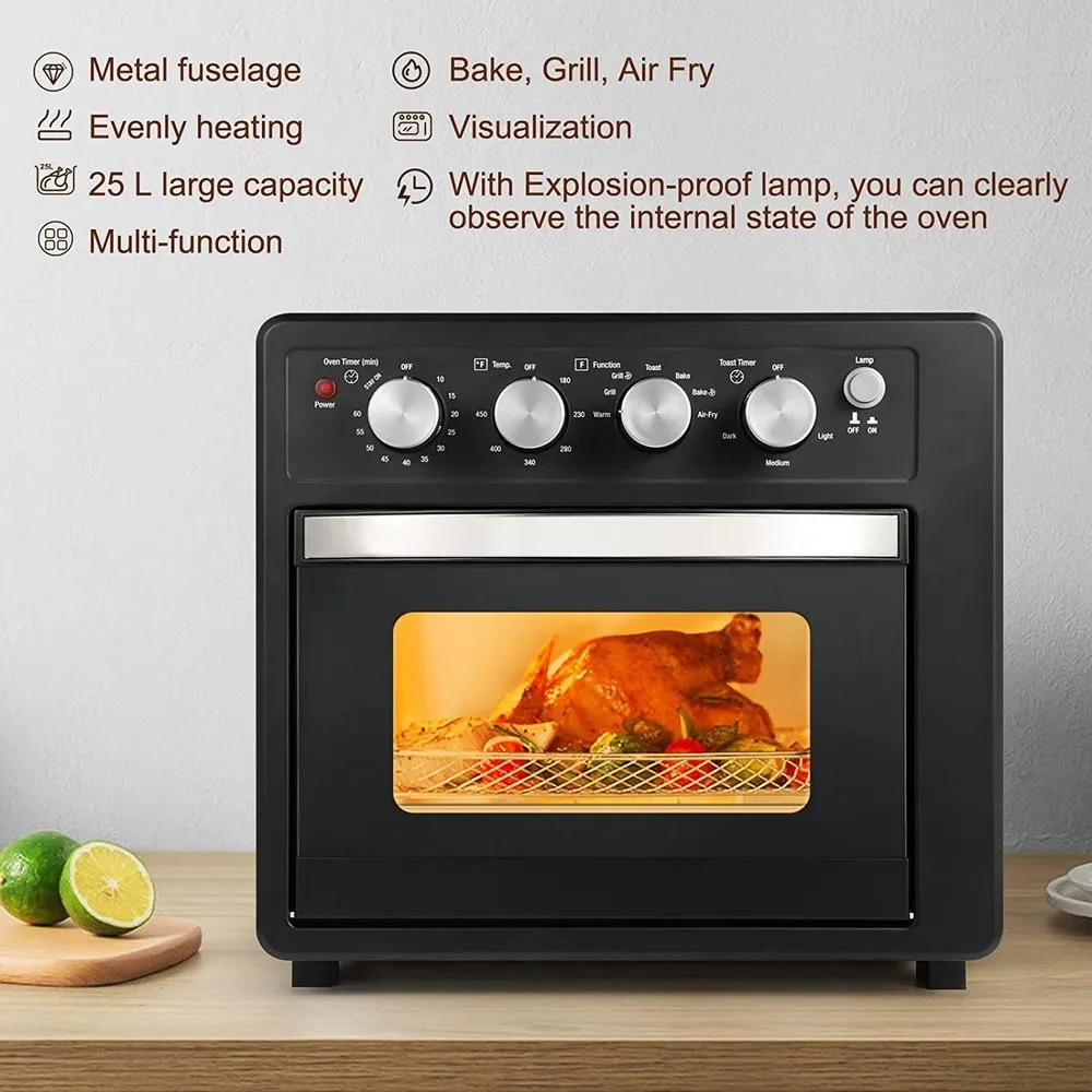 Simple Deluxe Air Fryer Oven, Toaster Oven Air Fryer Combo, Family Size Air Fryer Oven with Rotisserie and Dehydrator