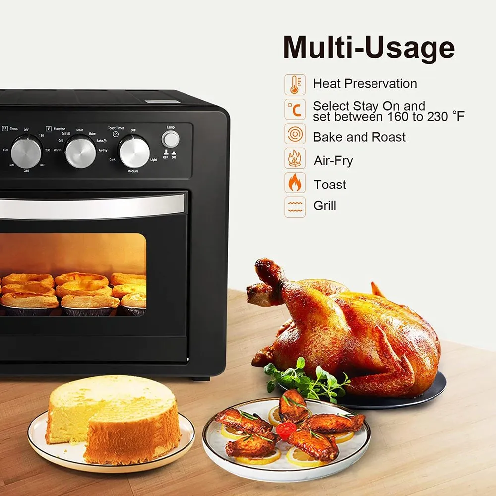 Simple Deluxe Air Fryer Oven, Toaster Oven Air Fryer Combo, Family Size Air Fryer Oven with Rotisserie and Dehydrator