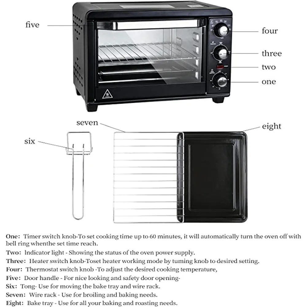 Simple Deluxe Countertop Toaster, Oven & Pizza Maker