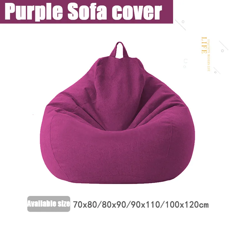 Slipcover Sofas Cover puff Gigante Chairs Without Filler Linen Cloth Lounger Seat Bean Bag Pouf Puff Couch Tatami Pouf Salon Puff Asiento