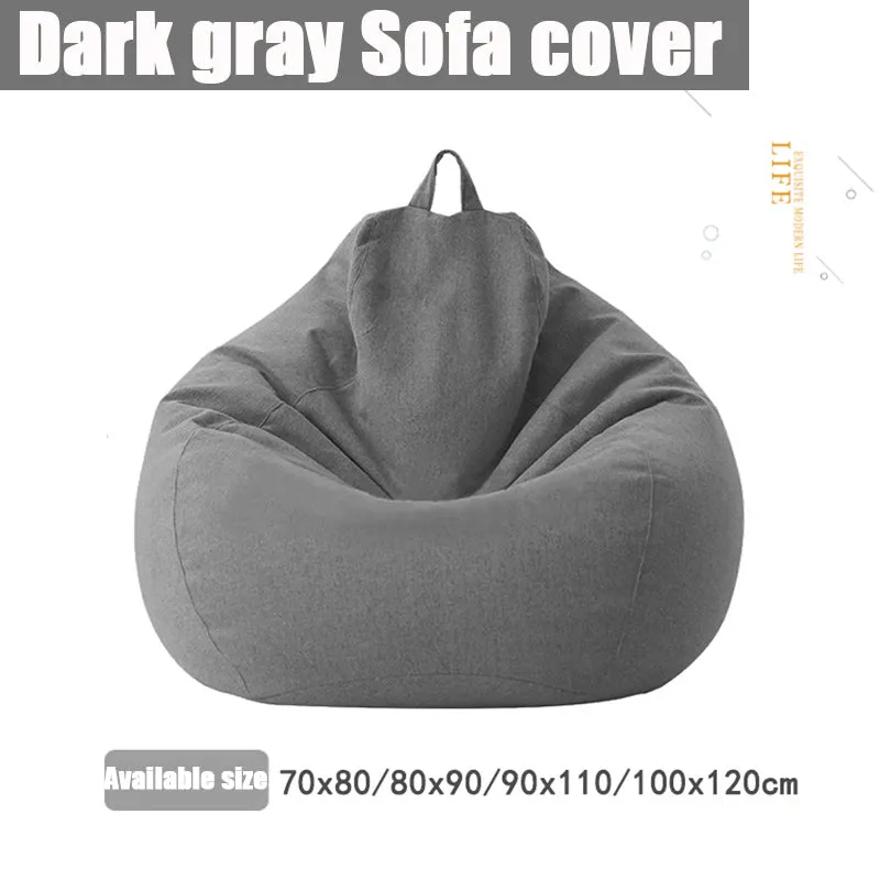 Slipcover Sofas Cover puff Gigante Chairs Without Filler Linen Cloth Lounger Seat Bean Bag Pouf Puff Couch Tatami Pouf Salon Puff Asiento