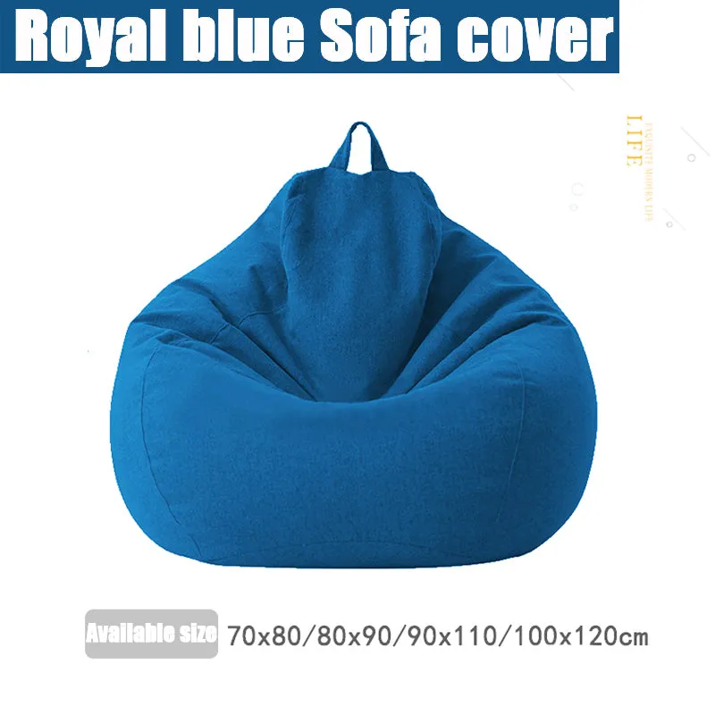 Slipcover Sofas Cover puff Gigante Chairs Without Filler Linen Cloth Lounger Seat Bean Bag Pouf Puff Couch Tatami Pouf Salon Puff Asiento