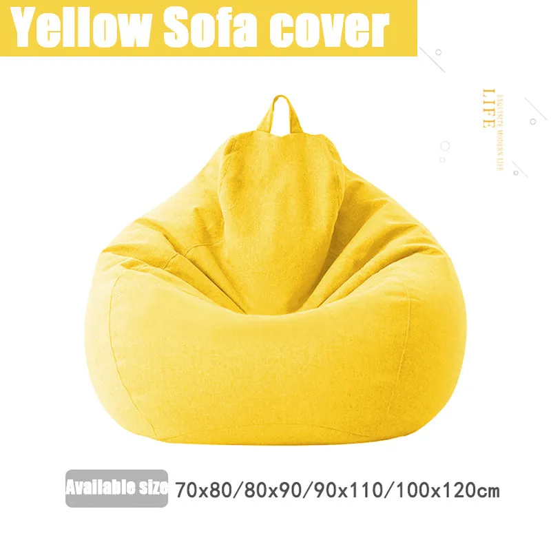 Slipcover Sofas Cover puff Gigante Chairs Without Filler Linen Cloth Lounger Seat Bean Bag Pouf Puff Couch Tatami Pouf Salon Puff Asiento