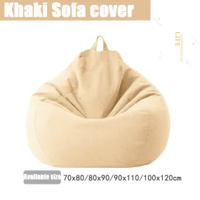 Slipcover Sofas Cover puff Gigante Chairs Without Filler Linen Cloth Lounger Seat Bean Bag Pouf Puff Couch Tatami Pouf Salon Puff Asiento