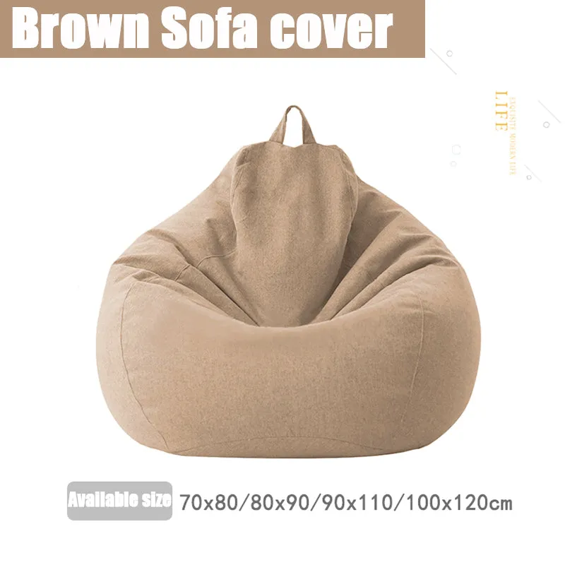 Slipcover Sofas Cover puff Gigante Chairs Without Filler Linen Cloth Lounger Seat Bean Bag Pouf Puff Couch Tatami Pouf Salon Puff Asiento