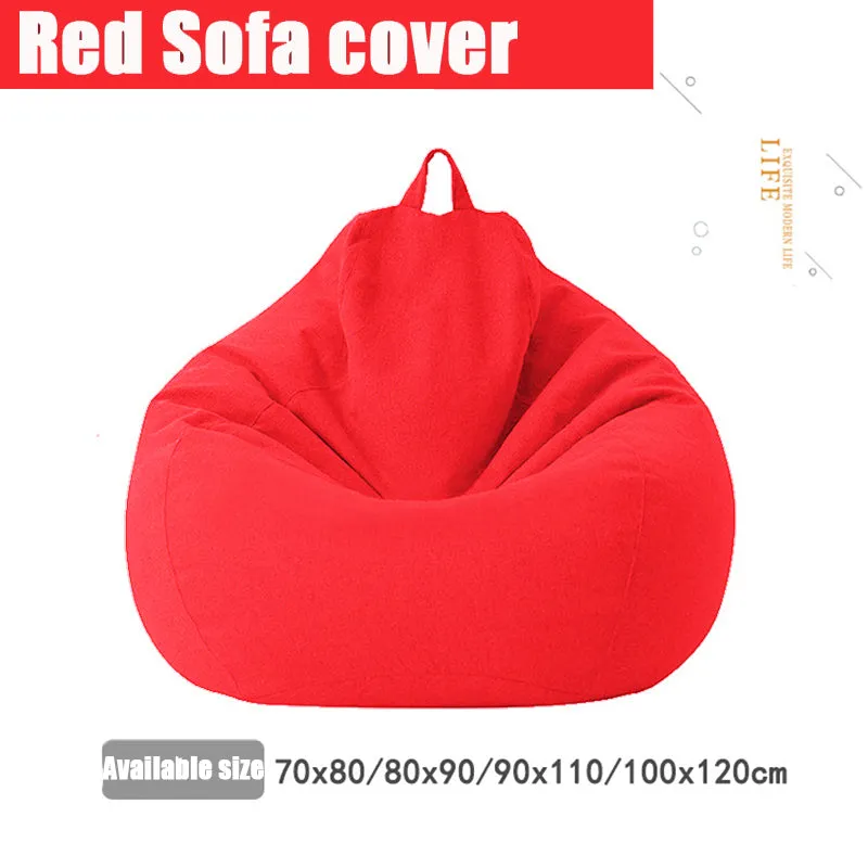Slipcover Sofas Cover puff Gigante Chairs Without Filler Linen Cloth Lounger Seat Bean Bag Pouf Puff Couch Tatami Pouf Salon Puff Asiento