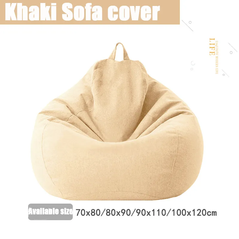 Slipcover Sofas Cover puff Gigante Chairs Without Filler Linen Cloth Lounger Seat Bean Bag Pouf Puff Couch Tatami Pouf Salon Puff Asiento