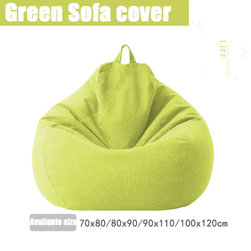 Slipcover Sofas Cover puff Gigante Chairs Without Filler Linen Cloth Lounger Seat Bean Bag Pouf Puff Couch Tatami Pouf Salon Puff Asiento