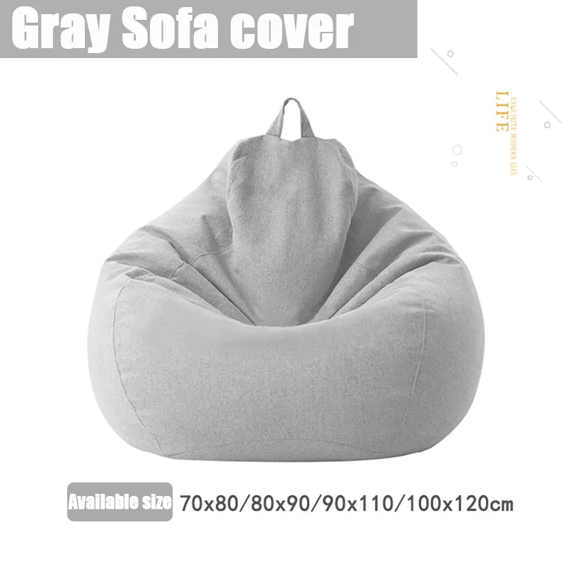 Slipcover Sofas Cover puff Gigante Chairs Without Filler Linen Cloth Lounger Seat Bean Bag Pouf Puff Couch Tatami Pouf Salon Puff Asiento