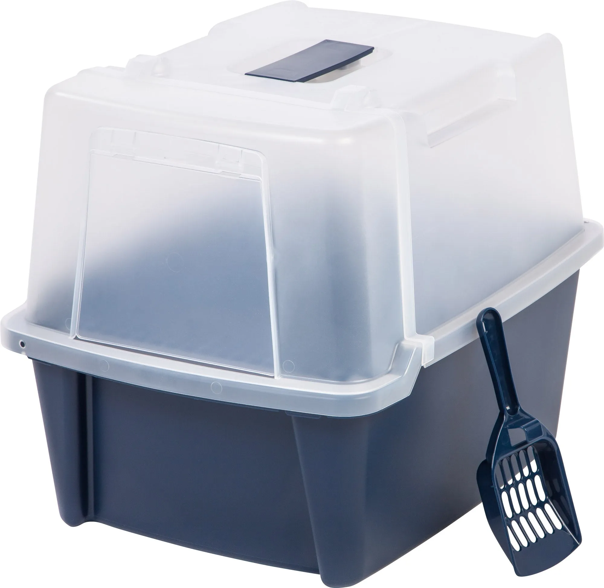 Split-Lid Hooded Litter Box with Scoop
