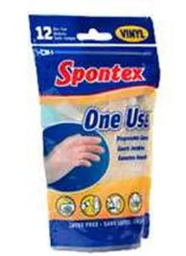 Spontex 76191 One use Latex Gloves, Fits All
