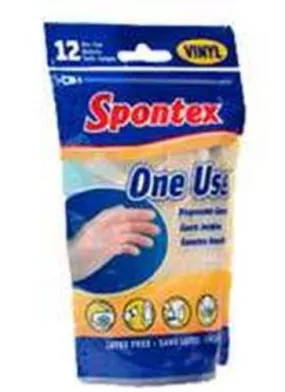 Spontex 76191 One use Latex Gloves, Fits All