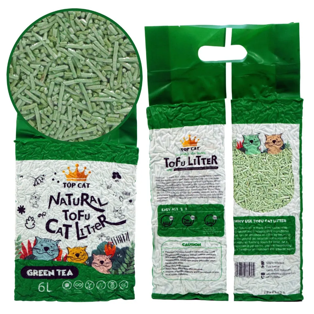Top Cat Tofu Scented Litter 6L Eco-Friendly Biogradable