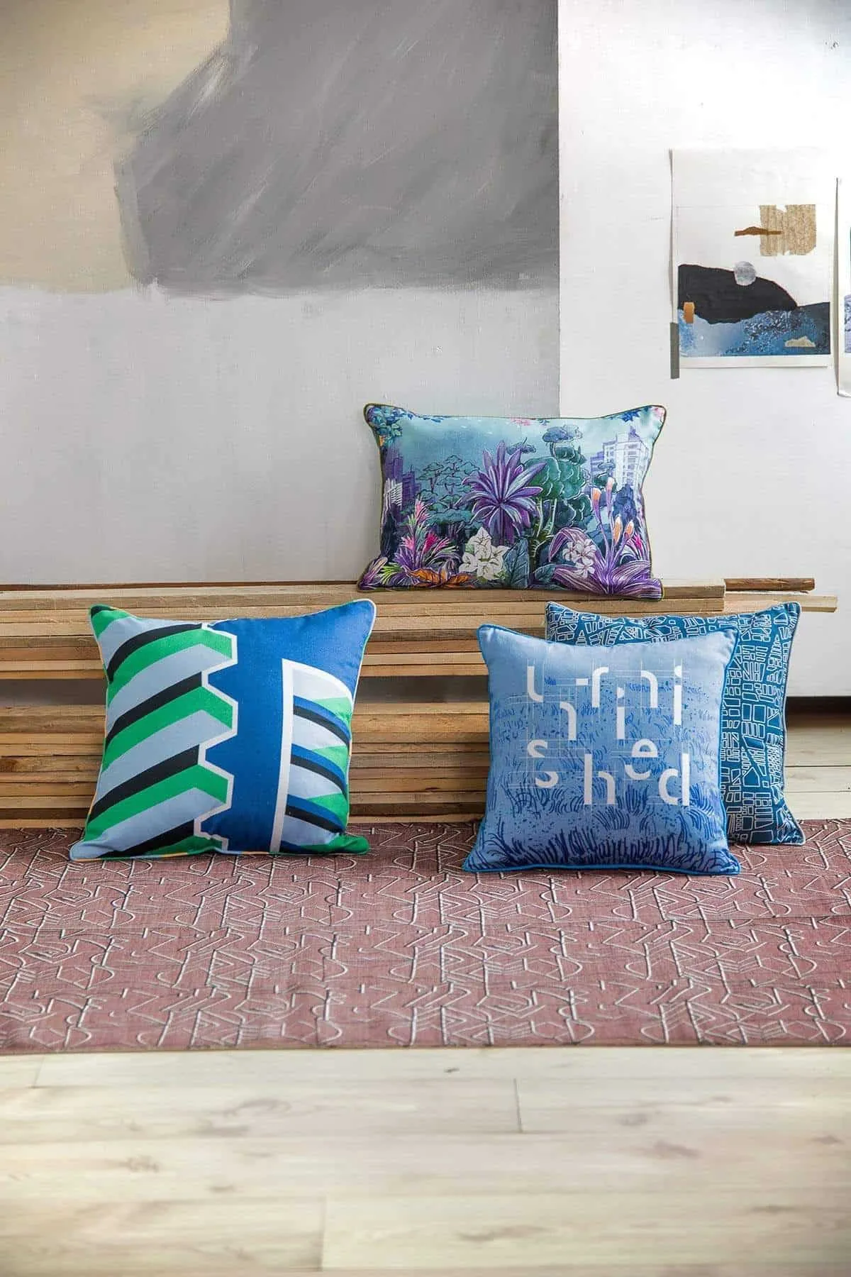 Unfinished Blue Cushion Cover (41 Cm X 41 Cm)