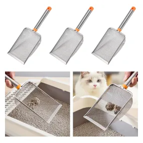 Uzun Saplı Paslanmaz Çelik Kedi Kumu Kepçesi Yavru Kedi Eleği Eleği Kum Kepçesi Tavşanlar Evcil Hayvan Malzemeleri Tavşan