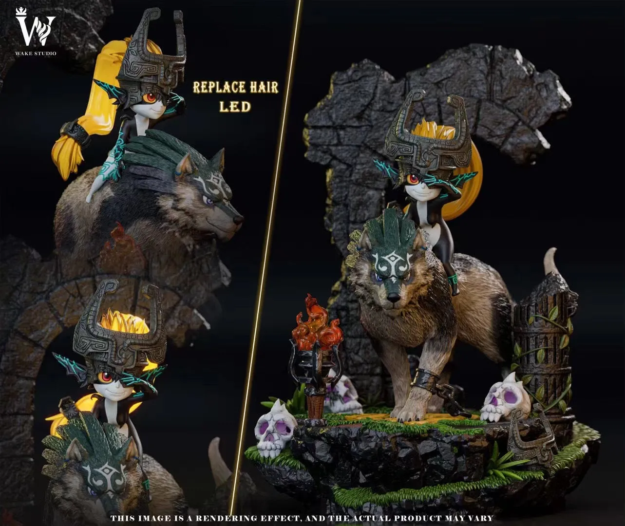 Wake Studio - Zelda Midna and Wolf Link | 狼林克和米多娜