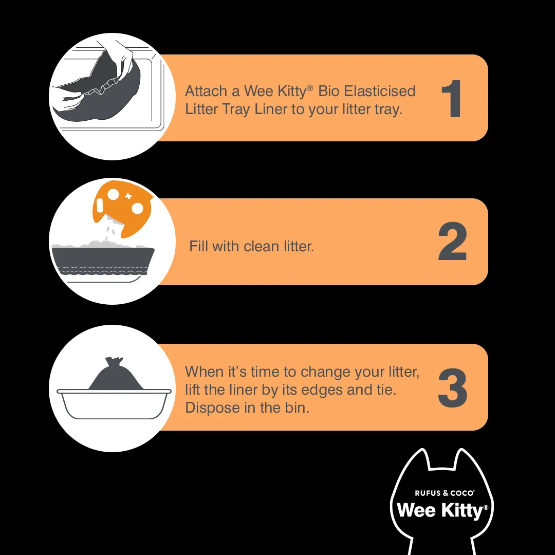 Wee Kitty Bio Elasticised Litter Tray Liners - Large