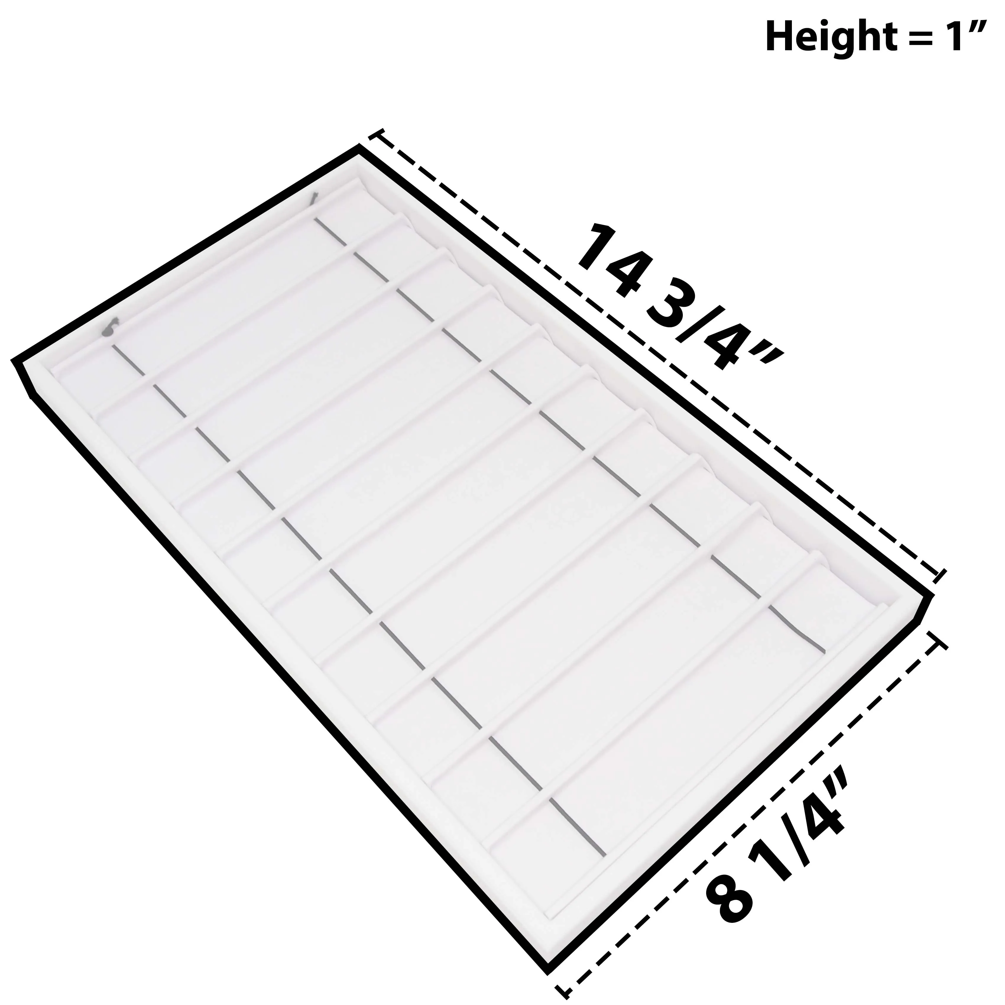 White Leatherette 10 Section Deluxe bracelet insert with elastic fasteners