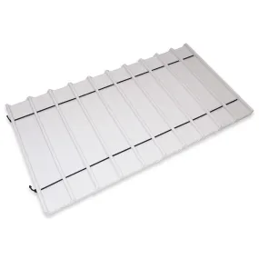 White Leatherette 10 Section Deluxe bracelet insert with elastic fasteners