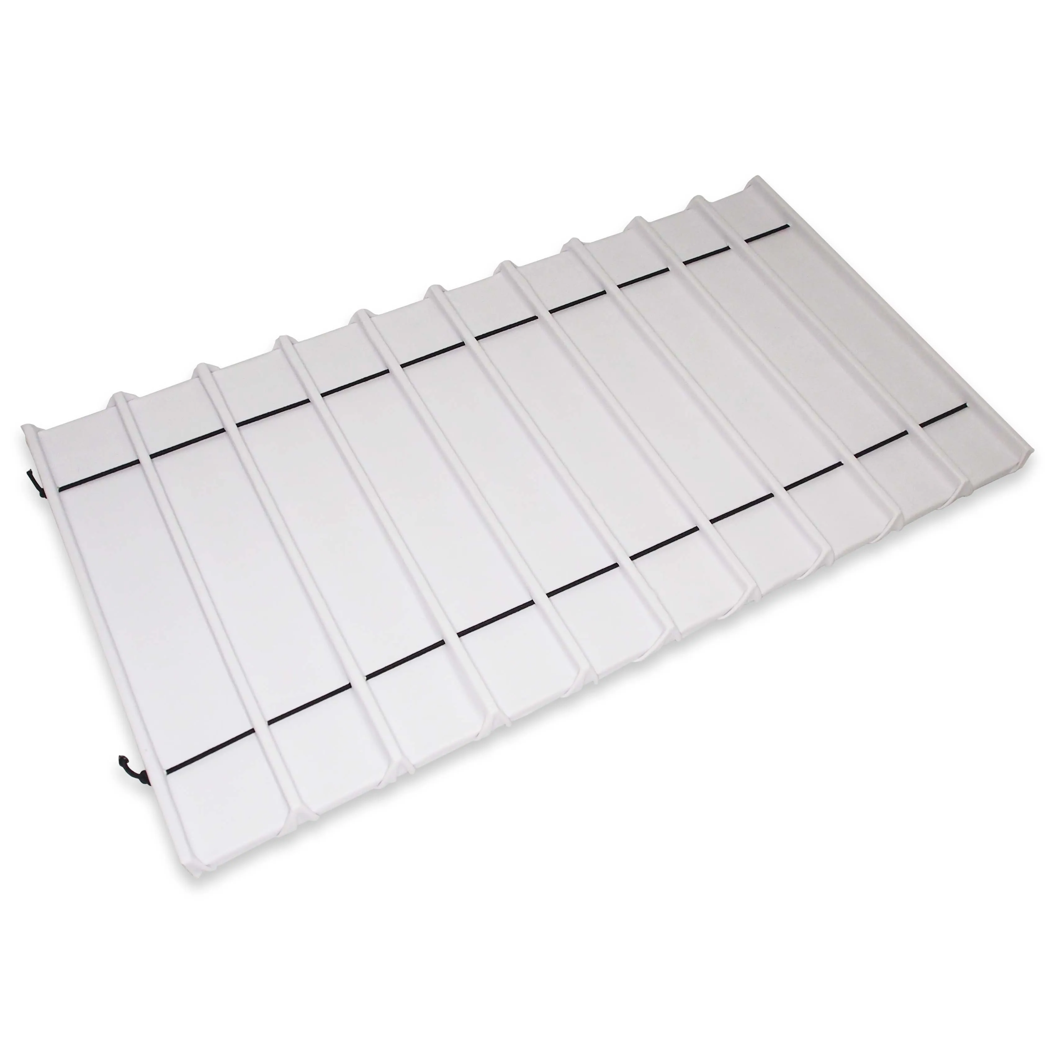 White Leatherette 10 Section Deluxe bracelet insert with elastic fasteners