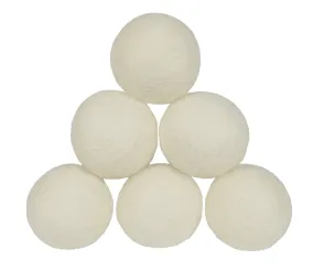 Wool Dryer Balls 6-pack XL Handmade with 100% Organic Wool with Carrying Bag- DRY-BALL-W