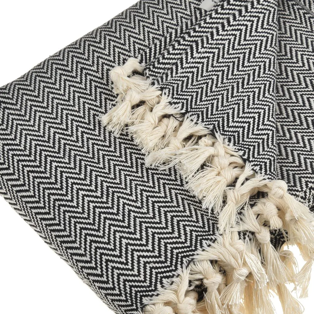 Zigzag Throw Blanket Pure Cotton 72"x50"