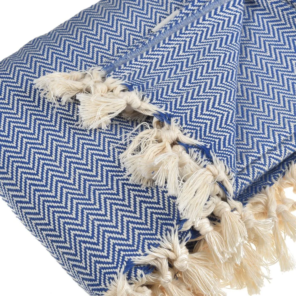 Zigzag Throw Blanket Pure Cotton 72"x50"